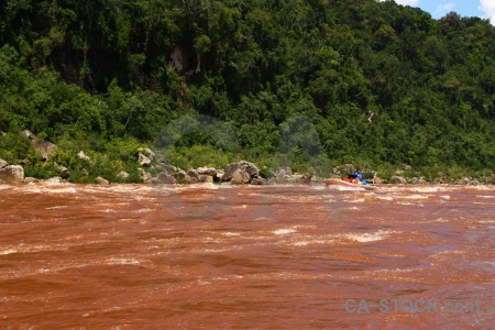 River vehicle tree iguazu falls argentina.