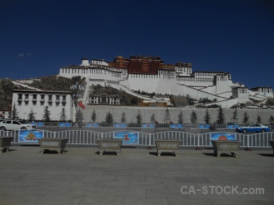 Road lhasa sky altitude railing.