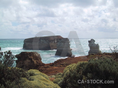 Rock cliff coast white.