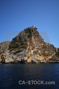 Rock cliff spain europe blue.