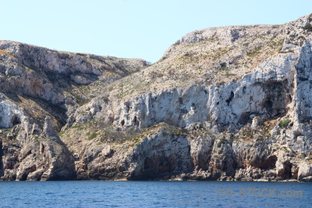 Rock javea punta estrella sea cliff.