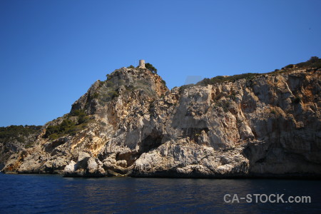Rock javea spain cliff sea.