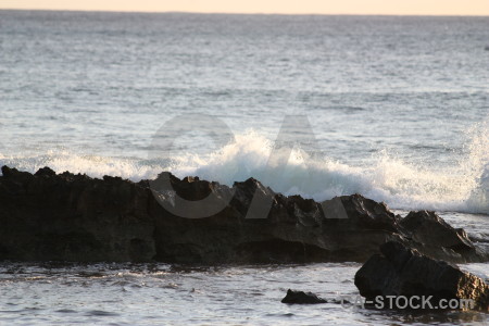 Rock wave sea water surface.
