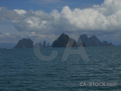 Sea cliff asia limestone water.