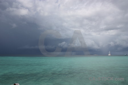 Sea water cloud sky.