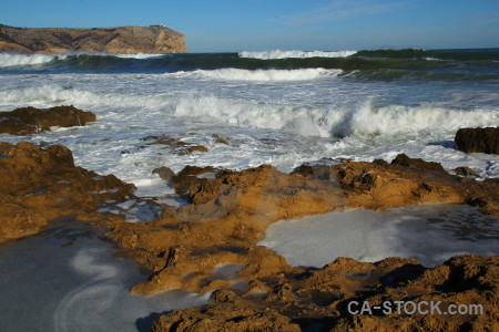 Sea wave water javea rock.
