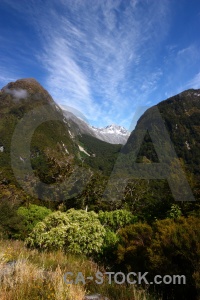 Sky mountain tree cloud new zealand.