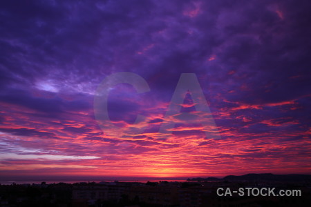 Sky purple sunset cloud red.