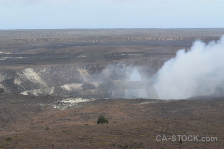 Smoke crater volcanic landscape.