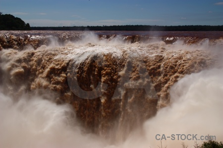South america argentina spray iguazu falls garganta del diablo.