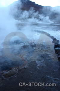 South america geyser rock andes steam.