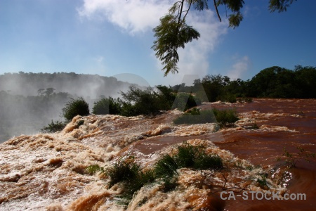 South america iguassu falls waterfall iguacu spray.