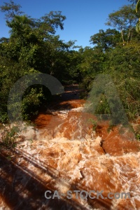 South america iguazu falls river tree water.
