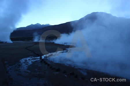 South america steam andes el tatio geyser.