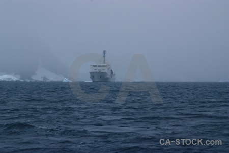 South pole boat cloud snow sea.