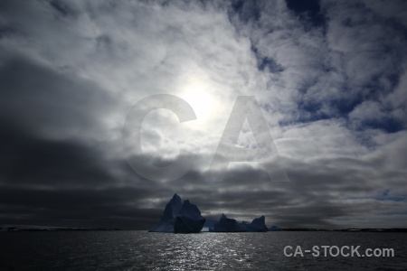 South pole day 8 sky sea iceberg.