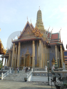 Southeast asia pillar person buddhism wat phra kaeo.