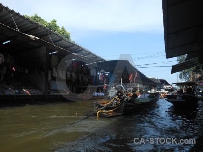Southeast asia thailand floating canal market.