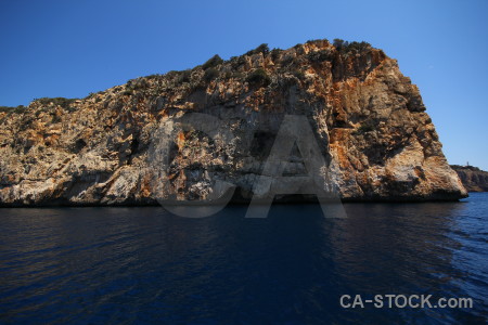 Spain europe cliff sea blue.