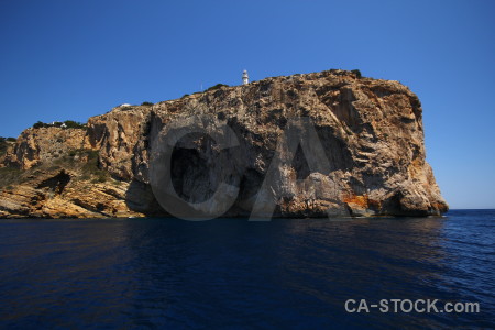 Spain europe rock blue cliff.