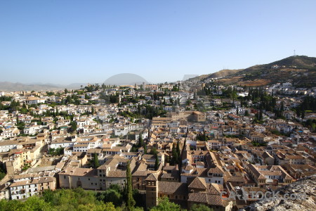 Spain view cityscape town building.