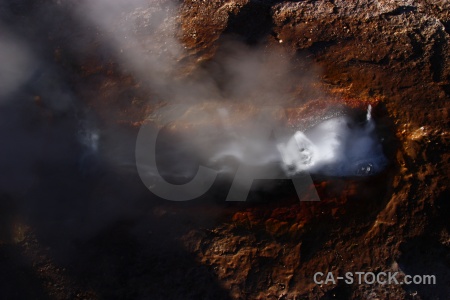 Steam rock andes el tatio geyser.