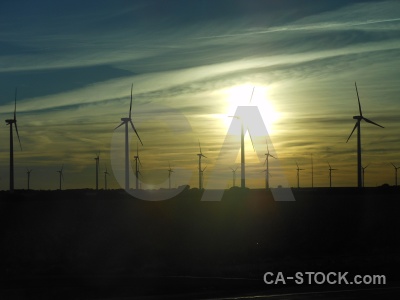 Sun silhouette windmill sunrise europe.