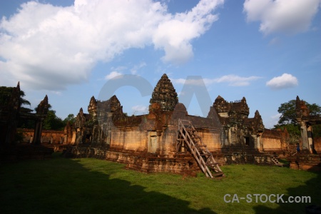 Temple khmer block southeast asia pillar.