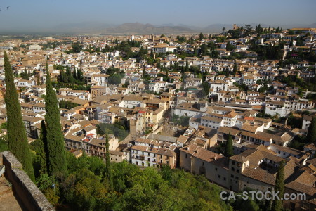 Town city spain above green.