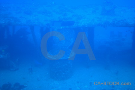 Underwater wreck blue.