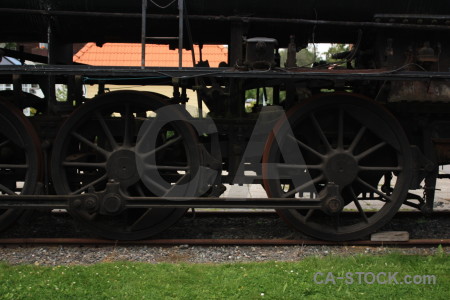 Vehicle black object train metal.