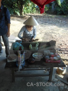 Vietnam joss stick person hat southeast asia.
