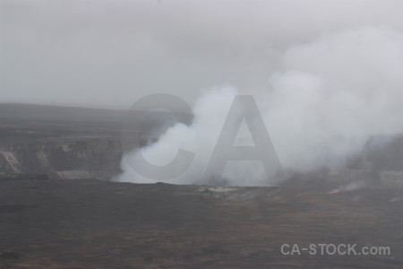 Volcanic gray smoke crater.