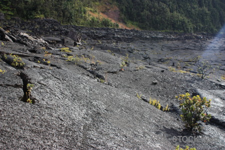 Volcanic lava crater.