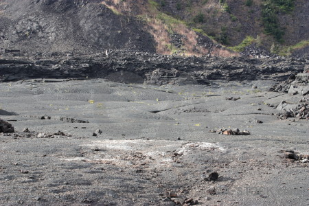 Volcanic lava crater gray.