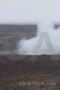 Volcanic smoke crater landscape white.