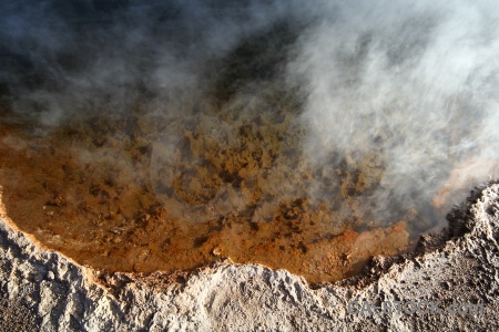 Water el tatio mineral geyser south america.