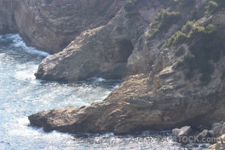 Water javea spain cliff rock.