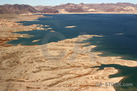 Water landscape desert mountain lake.