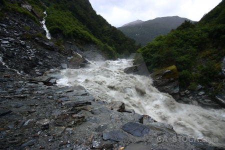 Water river mountain gates of haast rock.