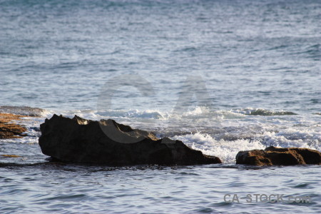 Water rock sea surface.