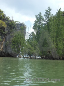 Water southeast asia cliff island mangrove.