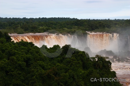 Waterfall brazil sky iguazu river iguassu falls.