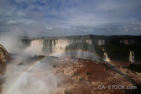Waterfall iguacu falls sky water brazil.