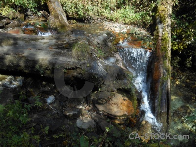 Waterfall south asia river water bush.