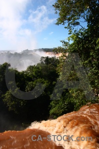Waterfall water iguazu falls iguassu river.
