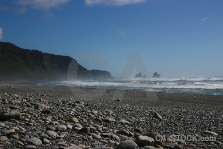 West coast beach hill stone wave.
