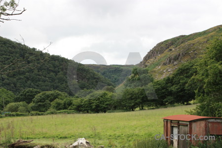 White mountain landscape green.