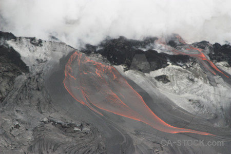 White smoke volcanic lava gray.